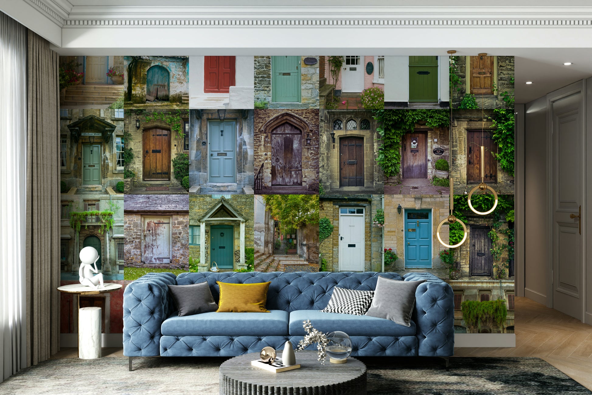 The design has a very polished and serene effect on the space.

