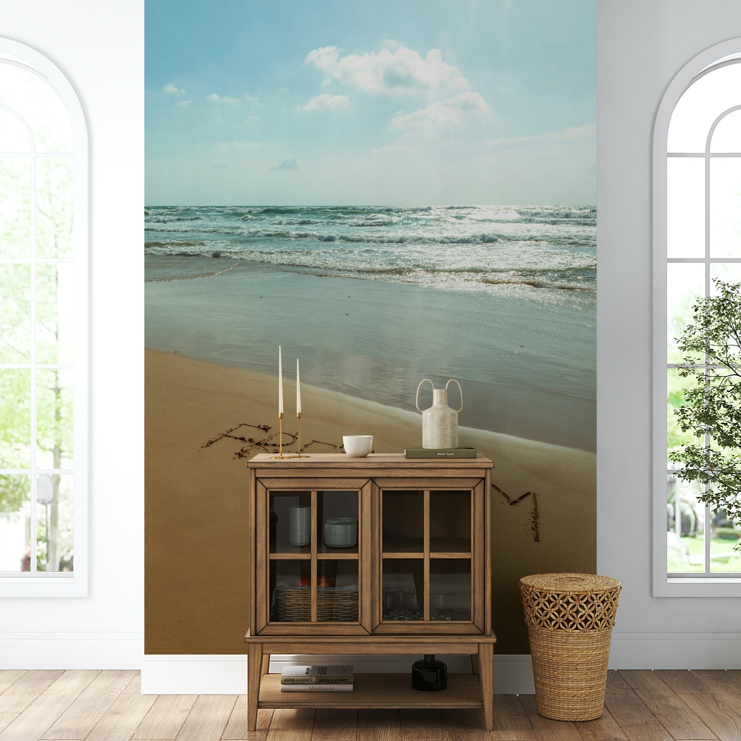 The colors are natural and bright, with soft blues and browns.

