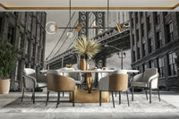 The image shows a full wall with the bridge viewed from street level.

