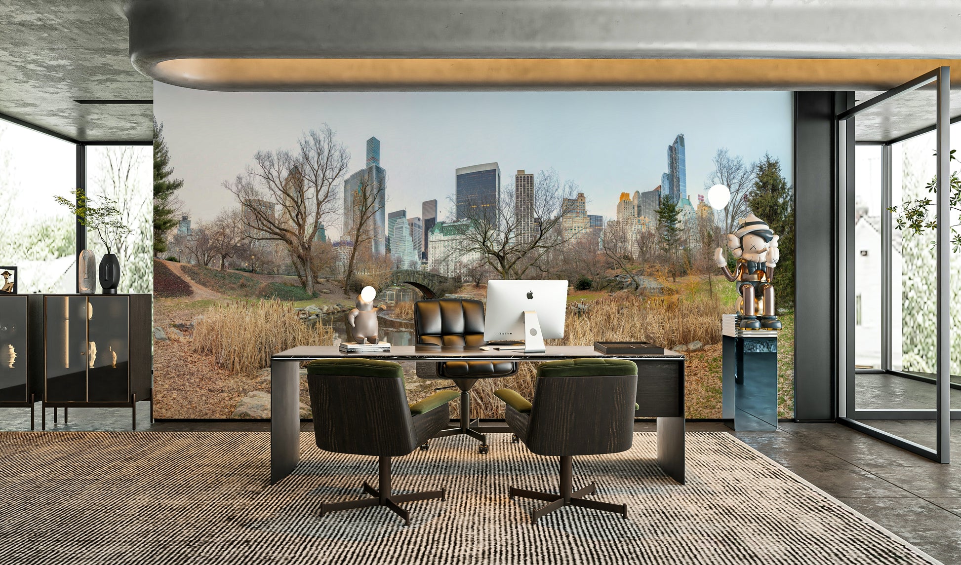 The design has a very polished and peaceful effect on the space.

