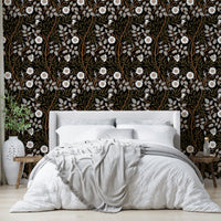 The colors are rich and warm, with a dominant dark brown or umber tone.

