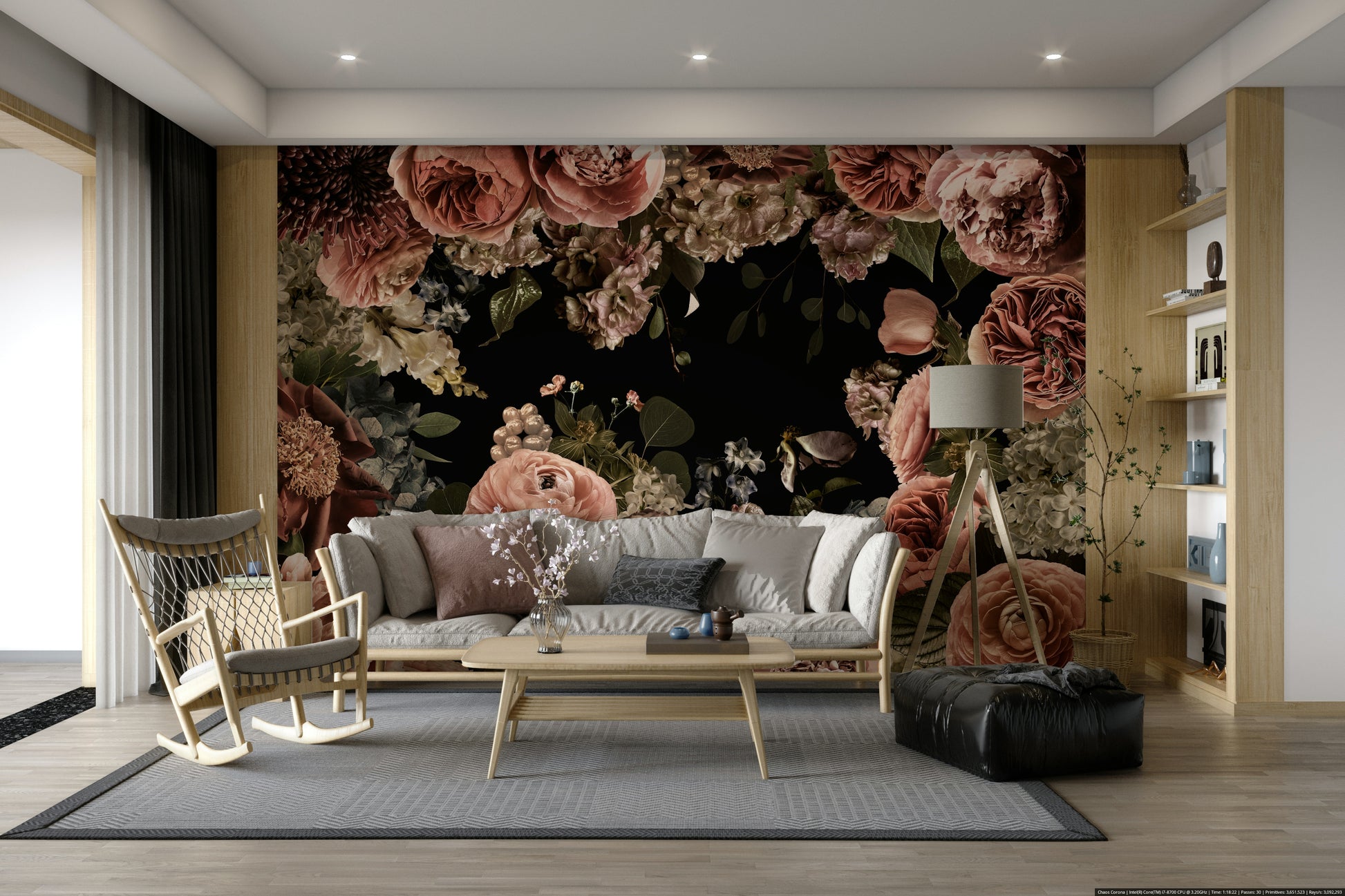 The flowers have a realistic, detailed look with a sense of light on their petals.

