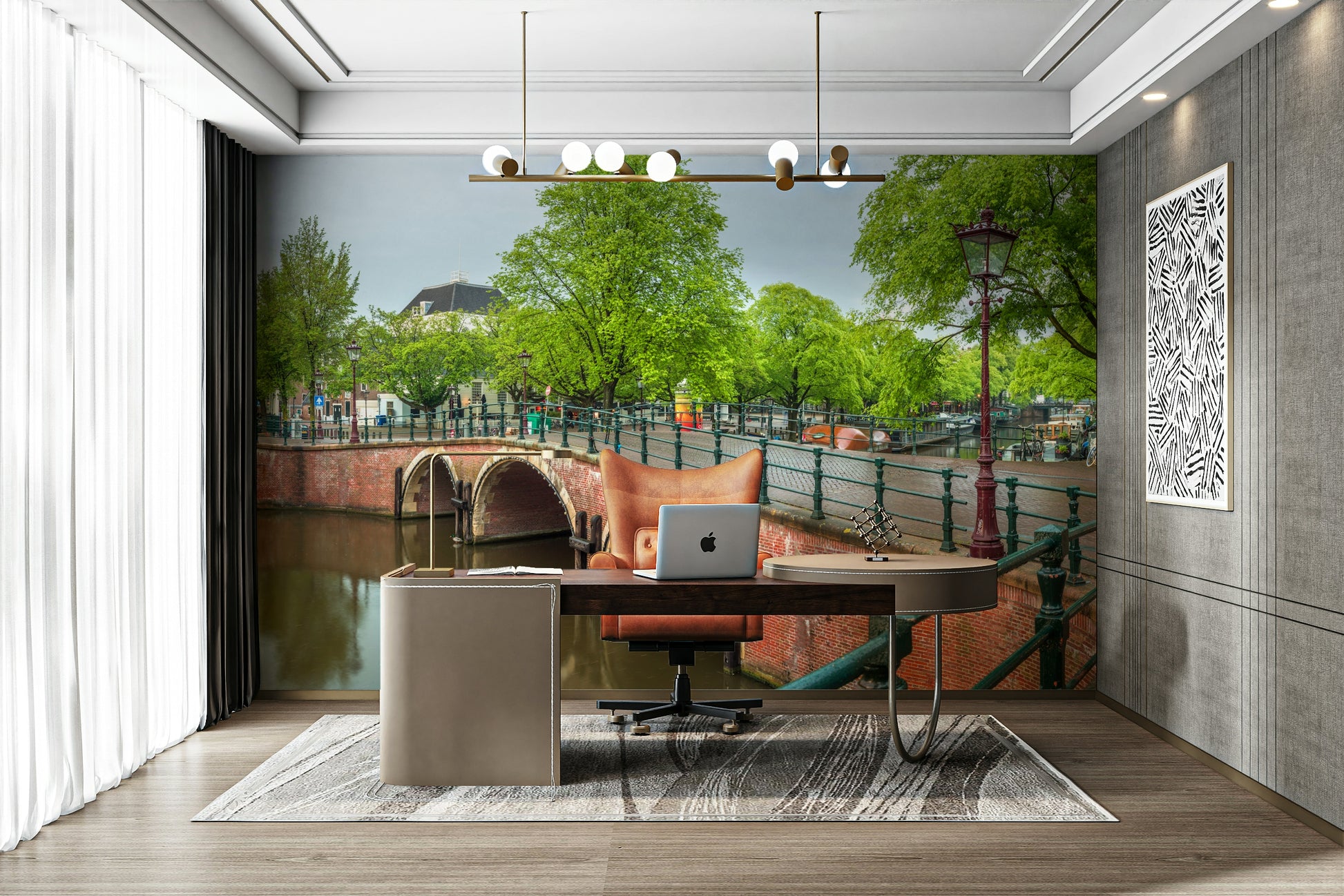 The design has a very calming and serene effect on the space.

