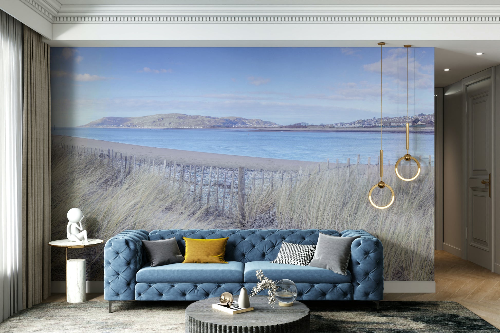 A calm and serene wall covering.

