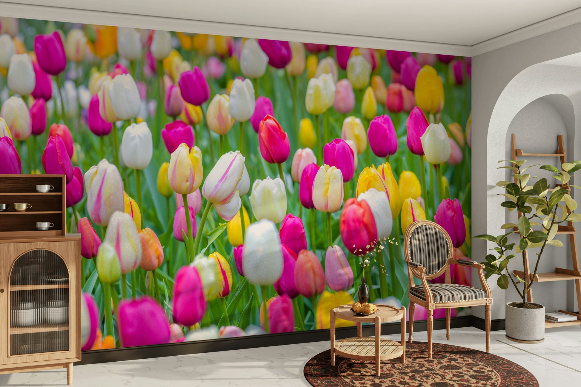 A close-up of the delicate flowers and vibrant colors.

