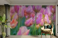 The mural has a soft, graceful feel.

