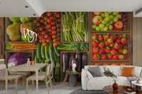 The wallpaper is perfect for a peaceful space.

