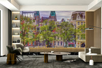 The mural has a soft, graceful feel.

