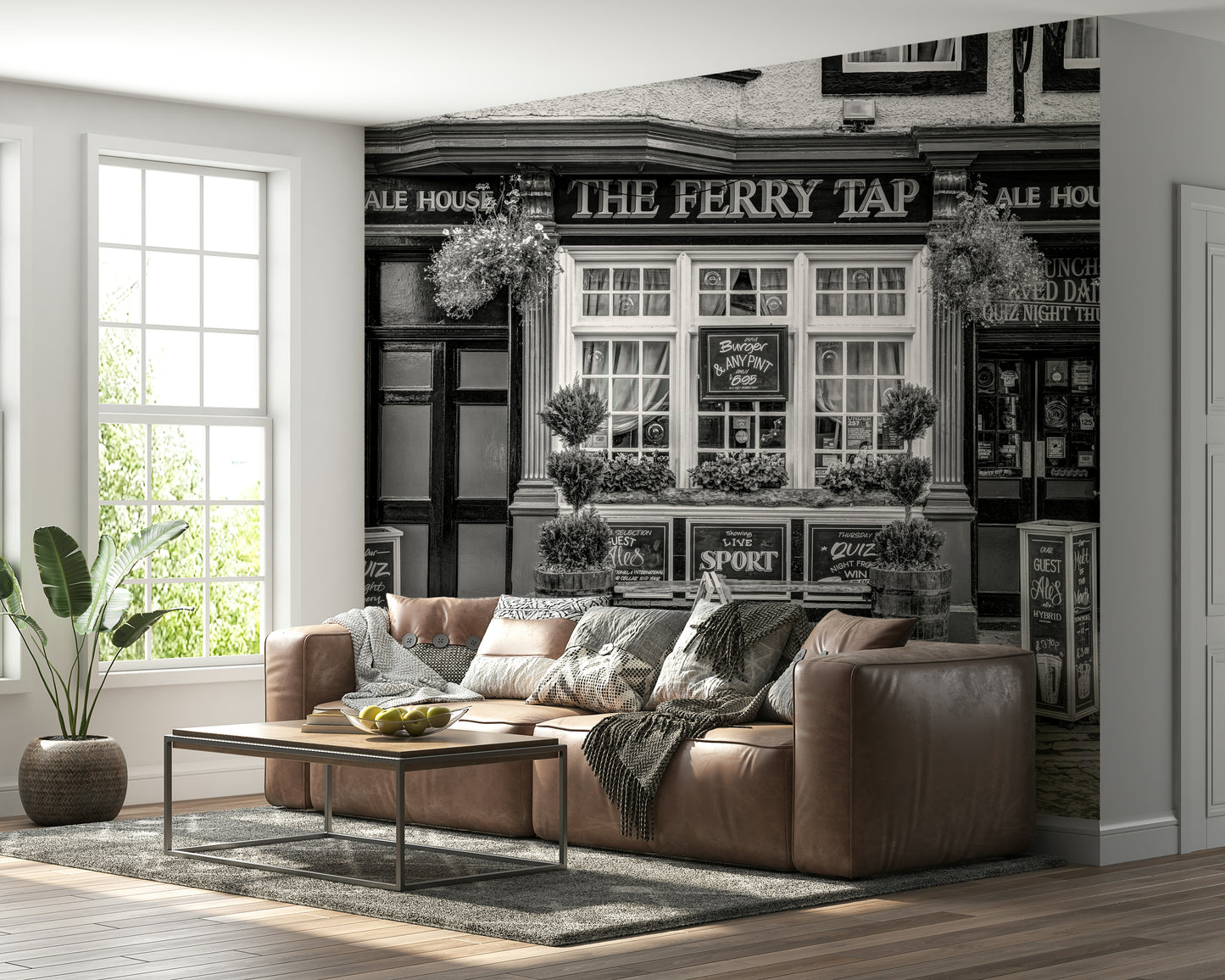 A close-up of the delicate buildings and flowers.

