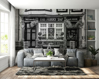 The mural has a soft, graceful feel.

