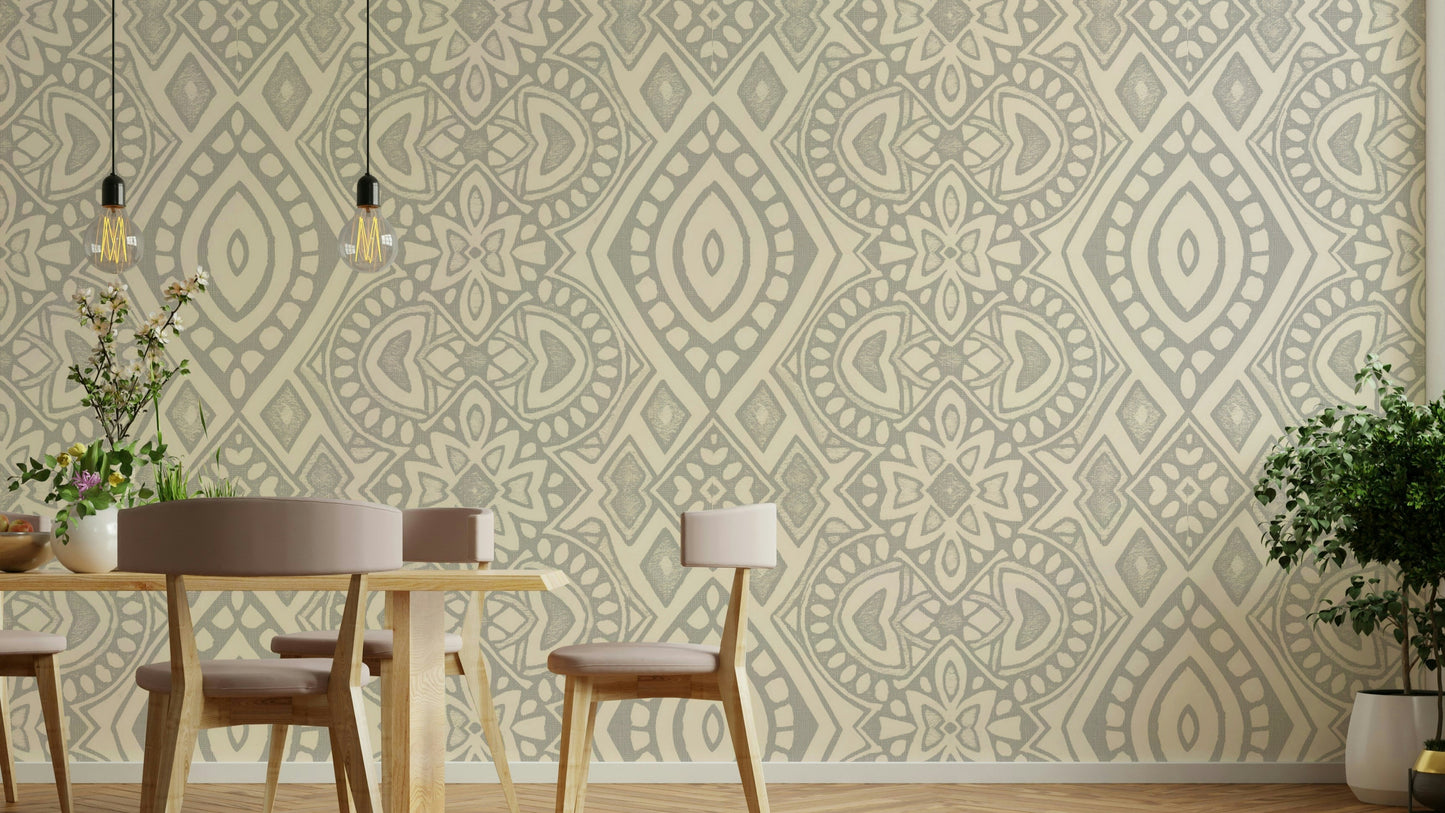 The colors are soft and neutral, with a grey and beige palette.

