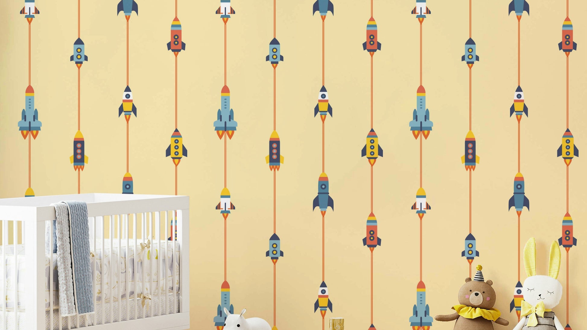 The colors are bright and cheerful, with a yellow background.

