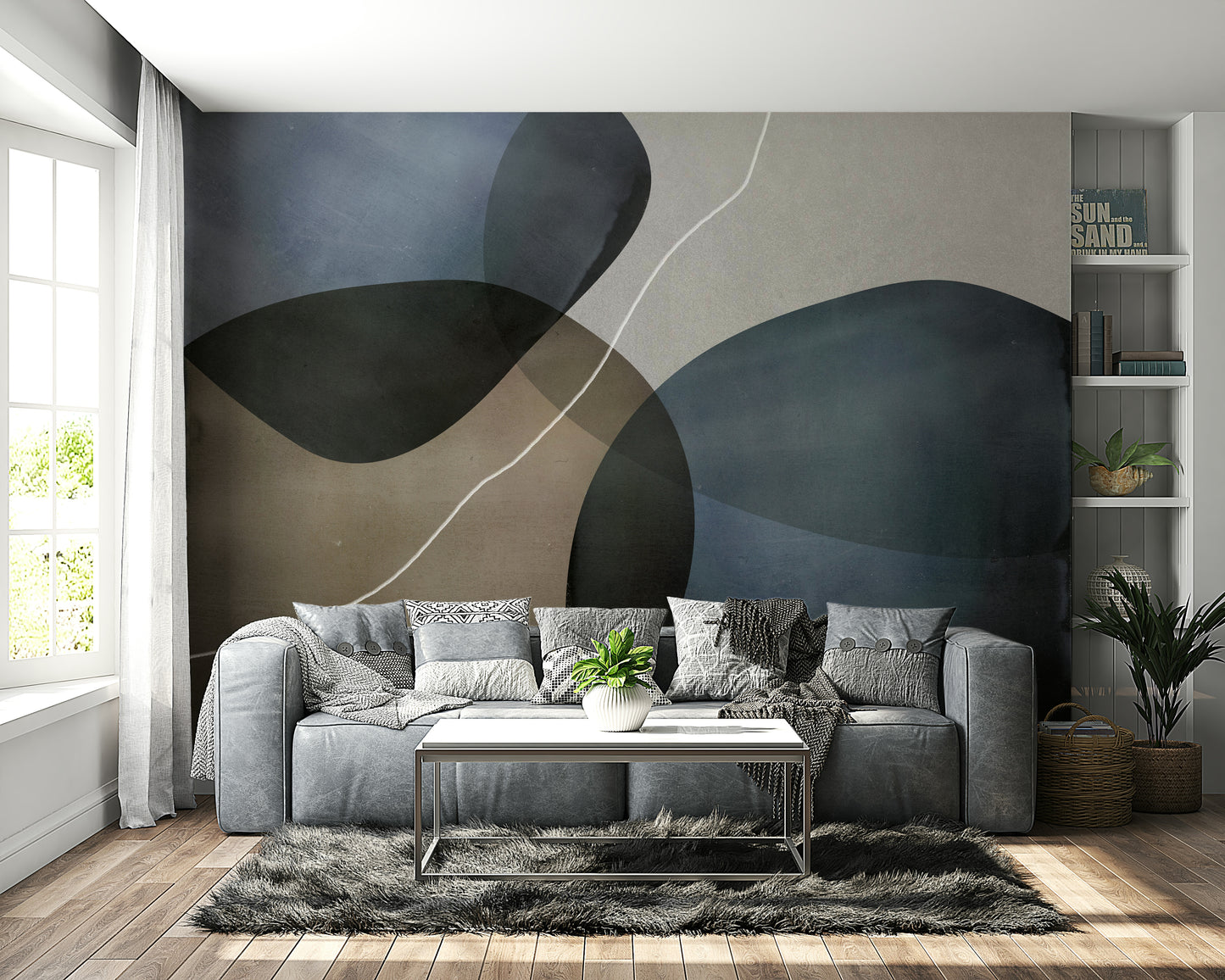 A high-quality print of a tranquil garden.

