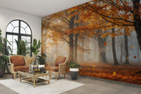 A high-quality print of a tranquil forest.

