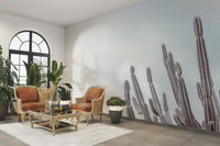 The mural has a soft, graceful feel.

