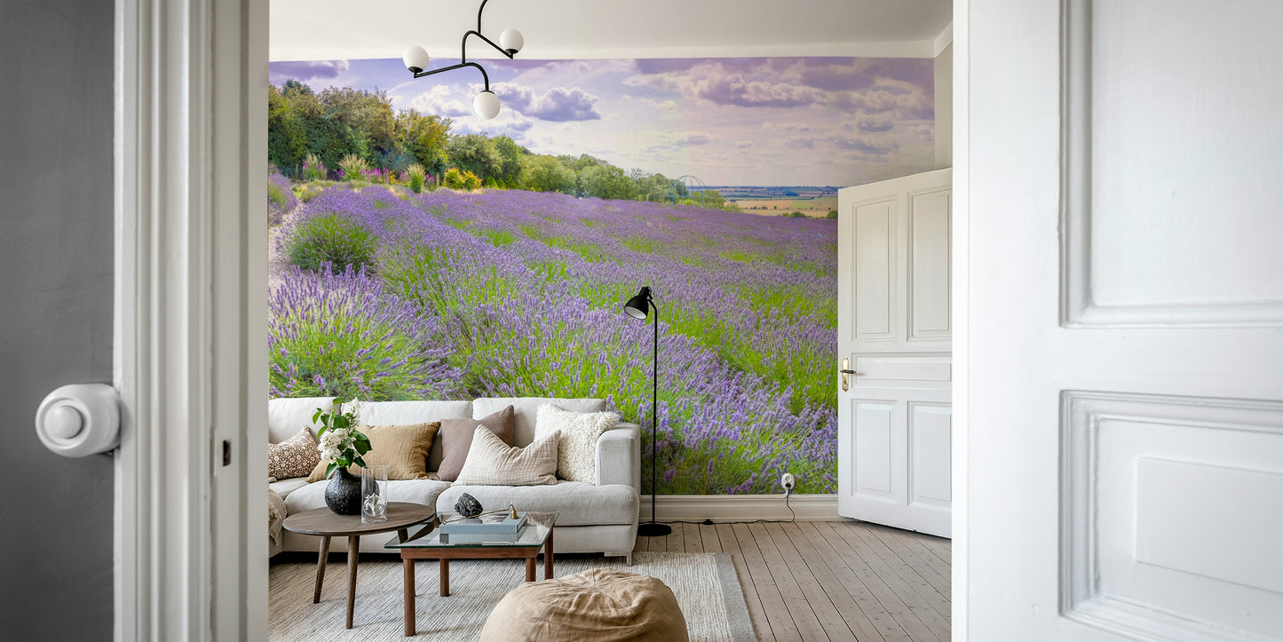 The mural has a soft, graceful feel.

