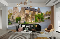 Wall mural of a picturesque English countryside village.

