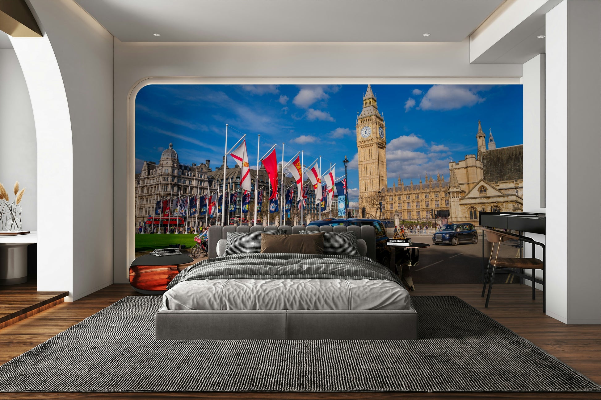 The wallpaper is perfect for an accent wall.

