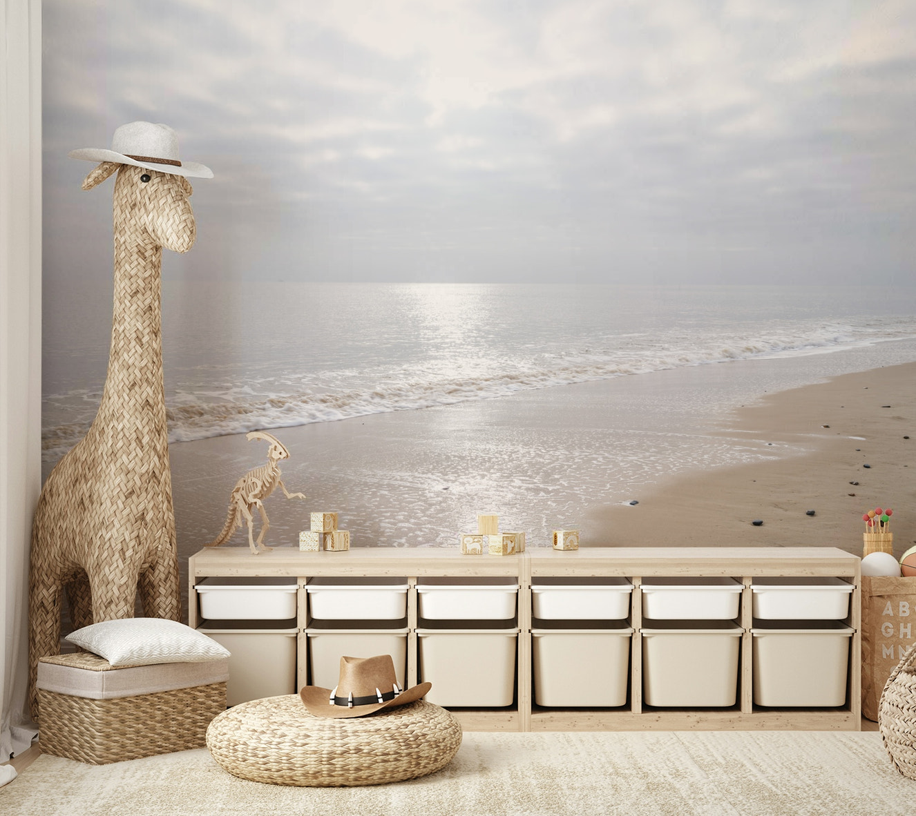 Wall mural with a gentle waves reflection.

