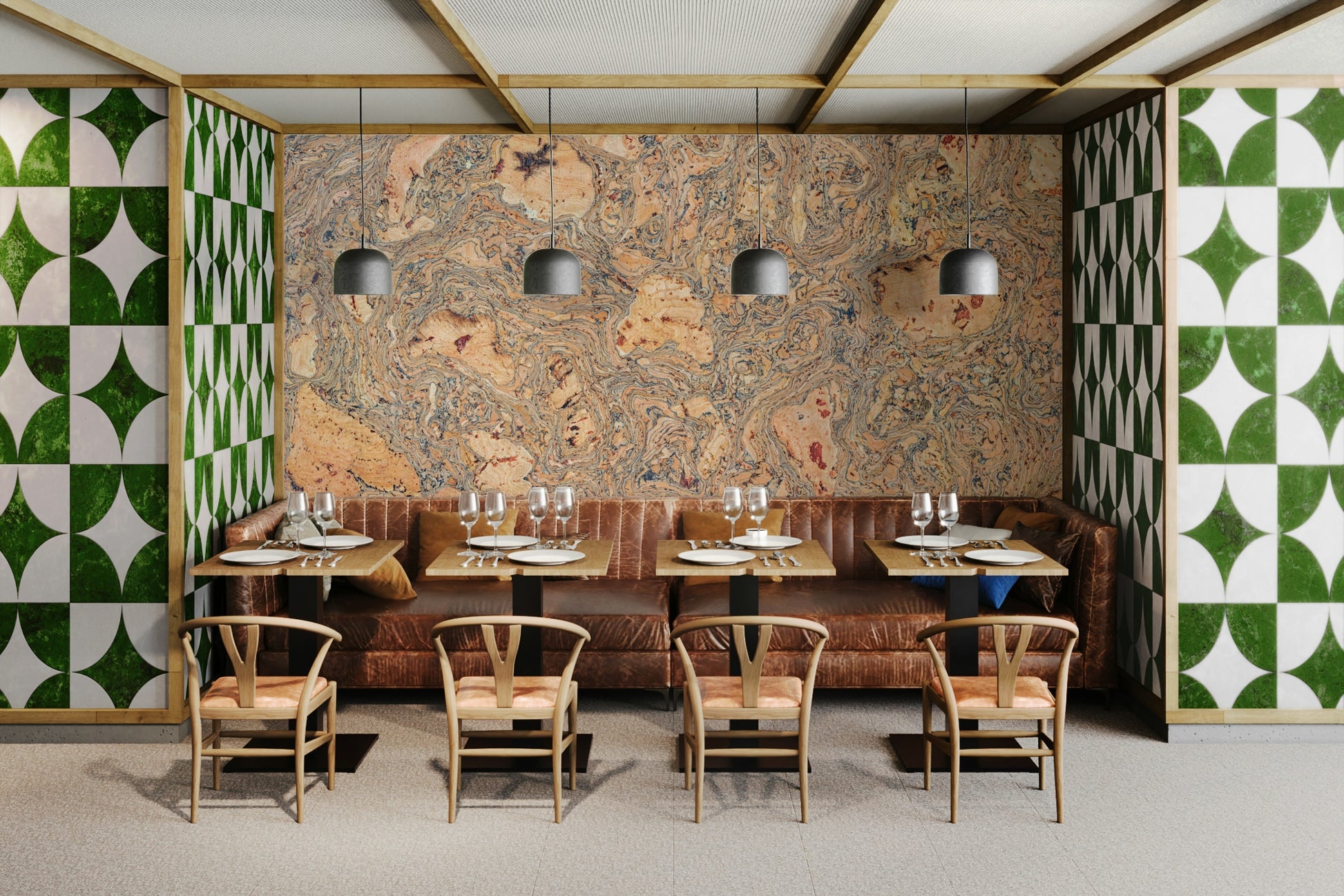 A close-up of the natural cork texture and colors.

