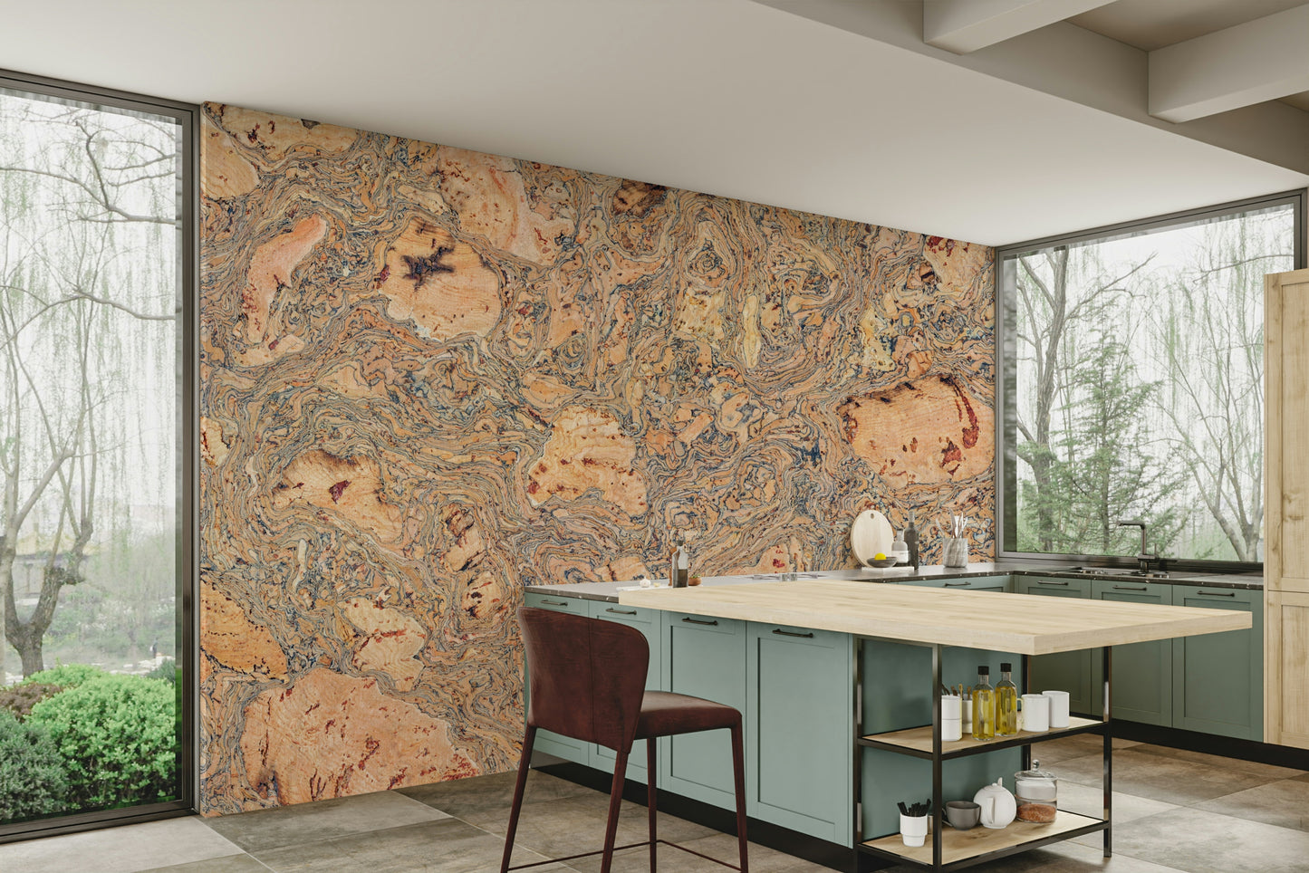 A sophisticated and organic wall covering.

