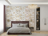 The mural has a soft, graceful feel.

