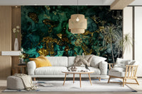 The mural has a modern, chic feel.

