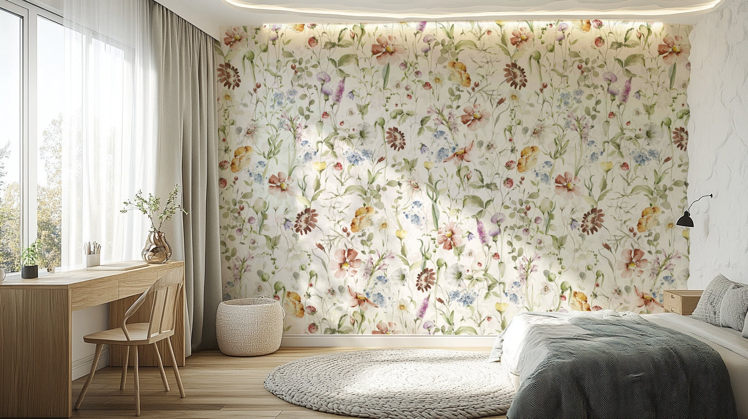 The mural has soft and gentle colors.

