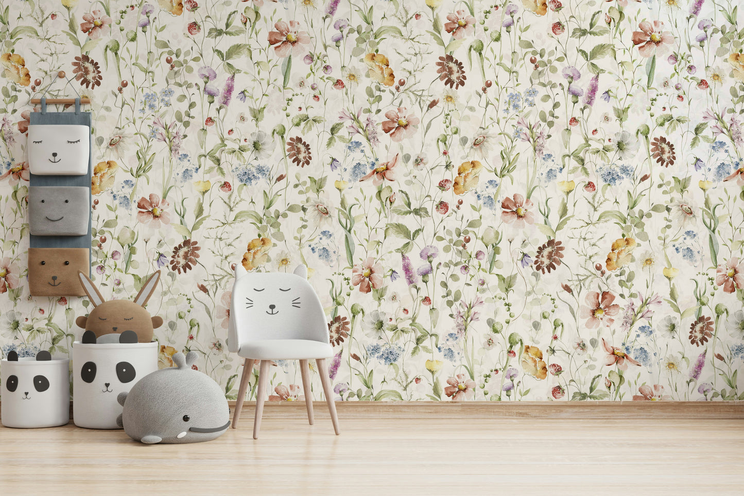 A watercolor print of a scenic meadow.

