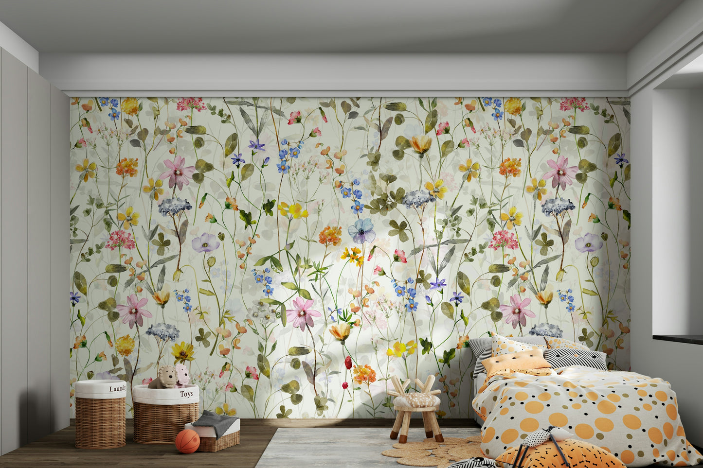 A calm and serene mural with a natural feel.

