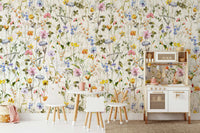 A wall covering with a whimsical and peaceful style.

