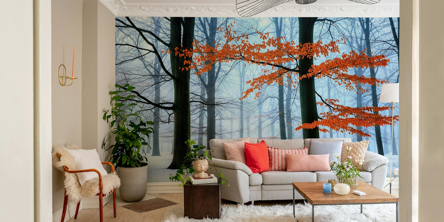 The colors are a mix of bright whites, soft blues, and warm yellow from the embers.
