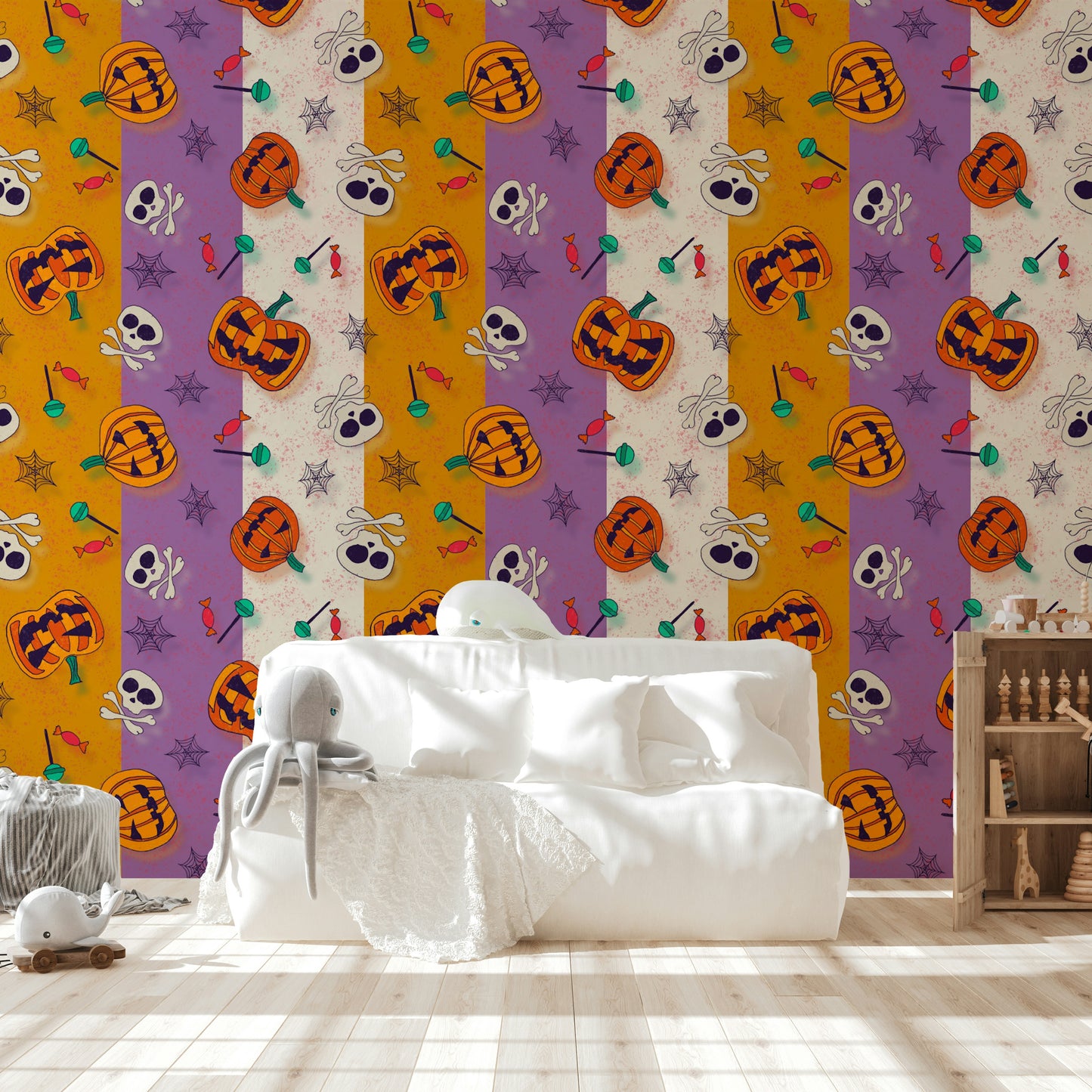 Festive Halloween Pattern Wallpaper⁠