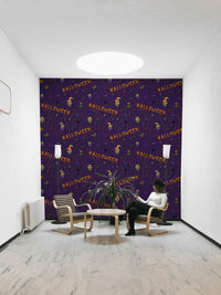 Scary Halloween Purple Wallpaper living room
