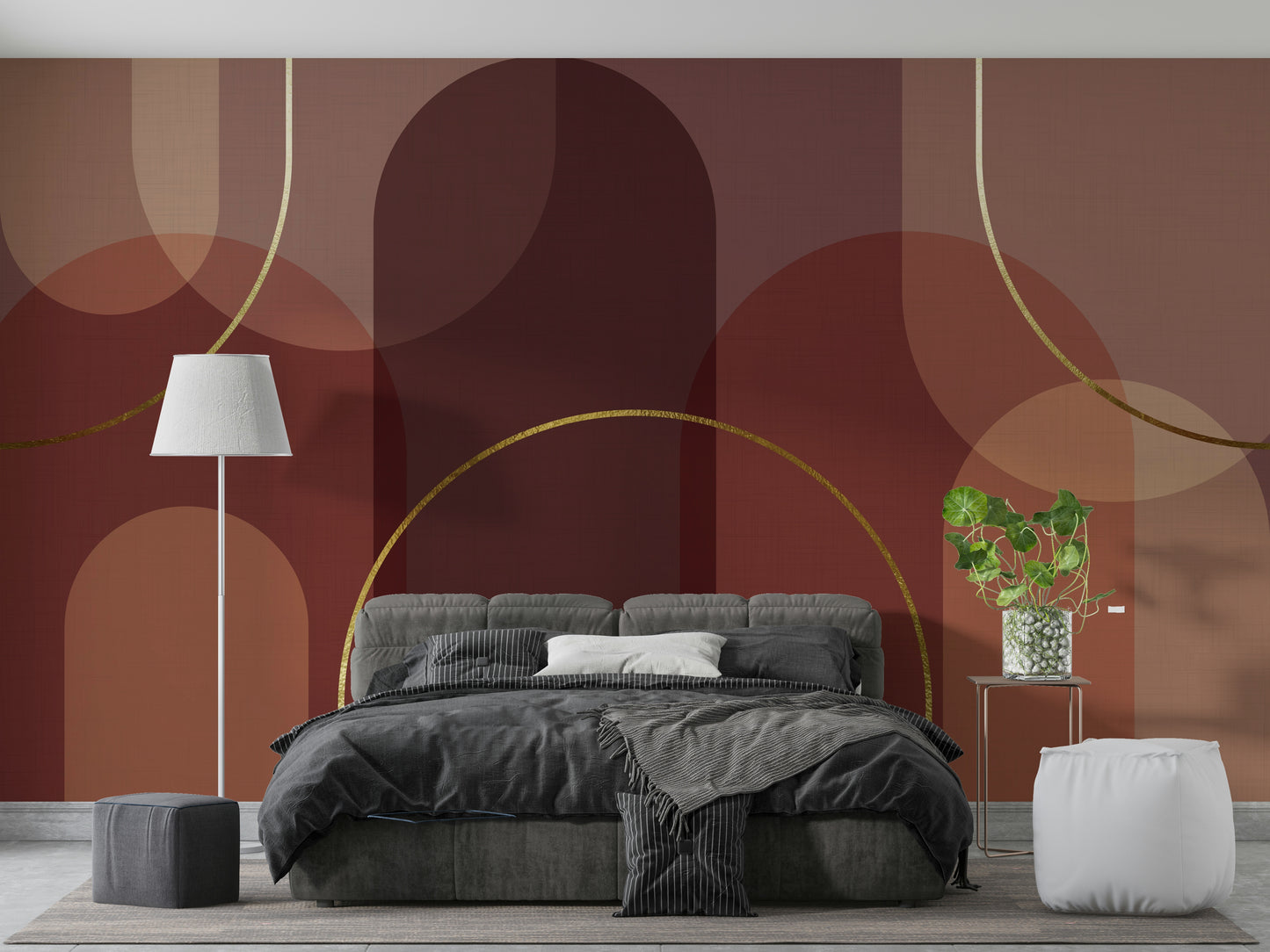 The composition is abstract and modern, with the shapes overlapping.
