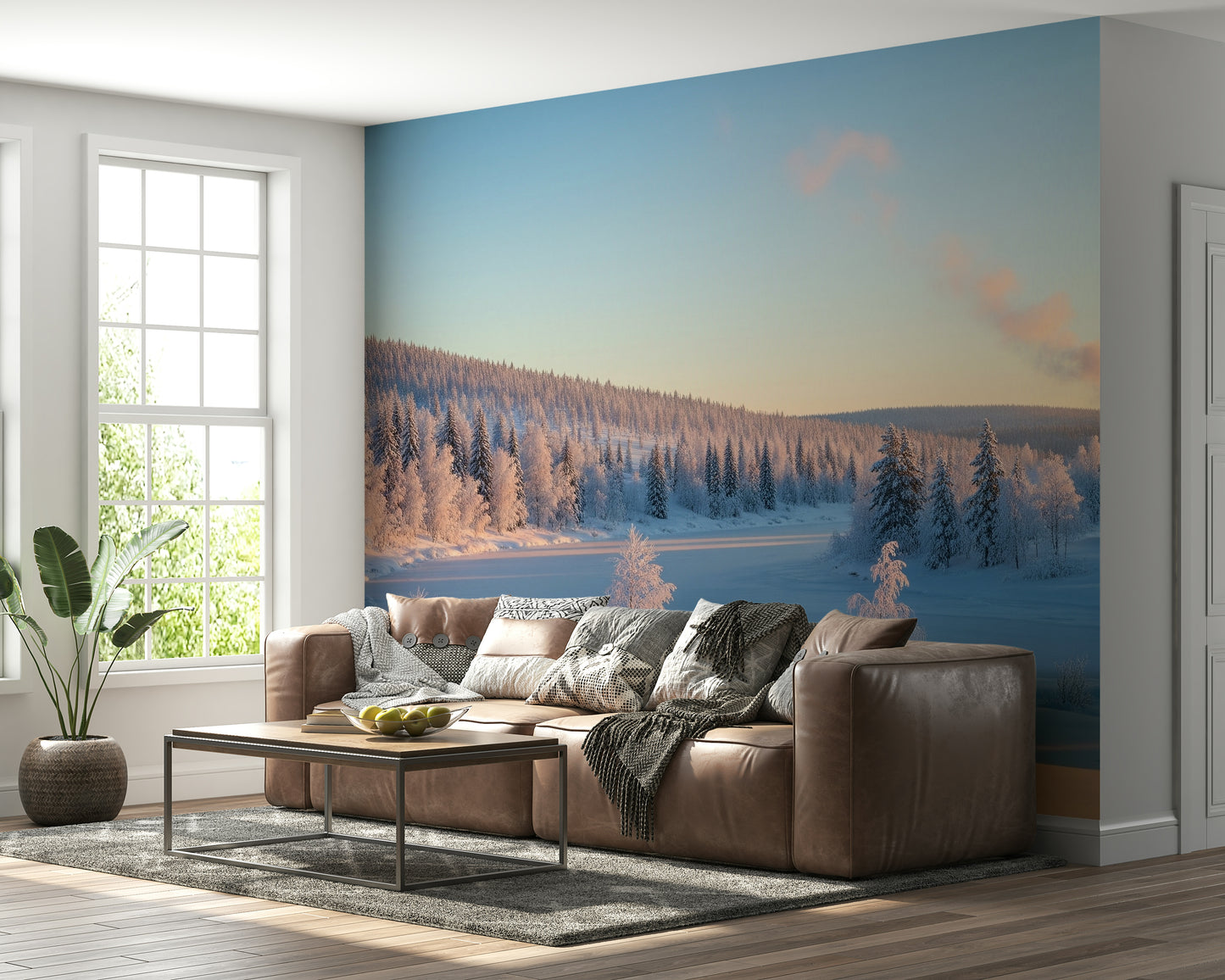 Winter's Light Cabin Wall Mural
