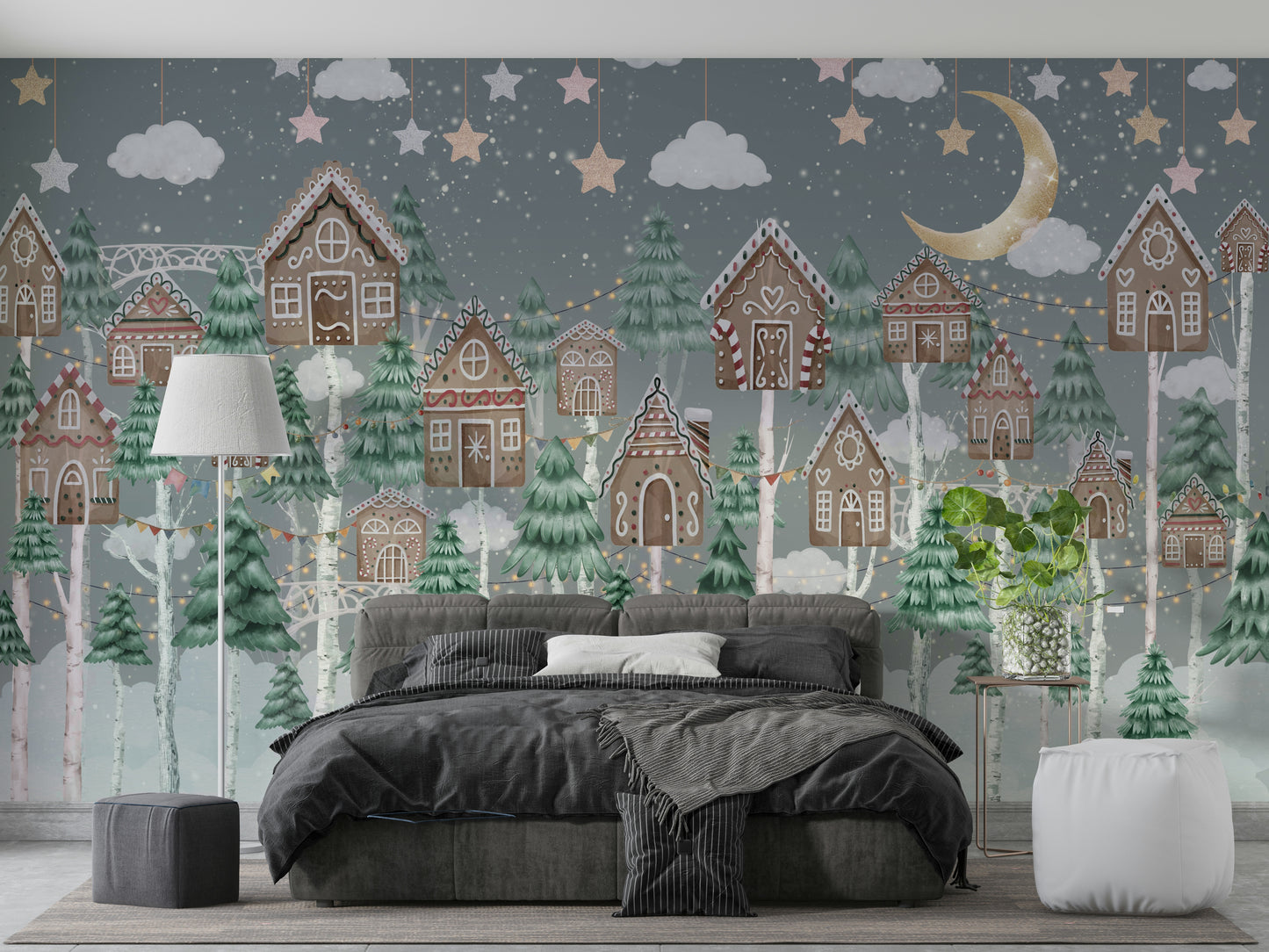 The trees and foliage have a fantasy-like appearance.

