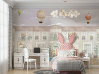 The colors are soft and gentle, with pale blues, pinks, and greens.

