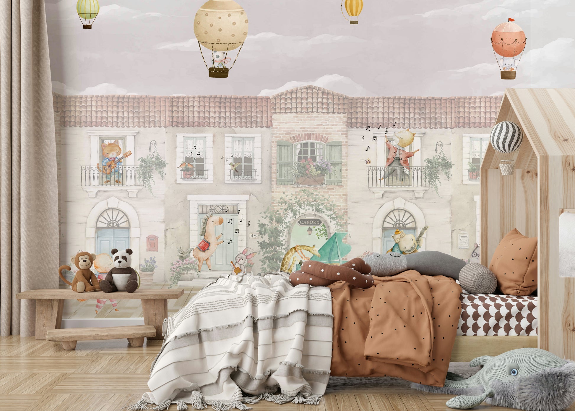 The animals are playing musical instruments.

