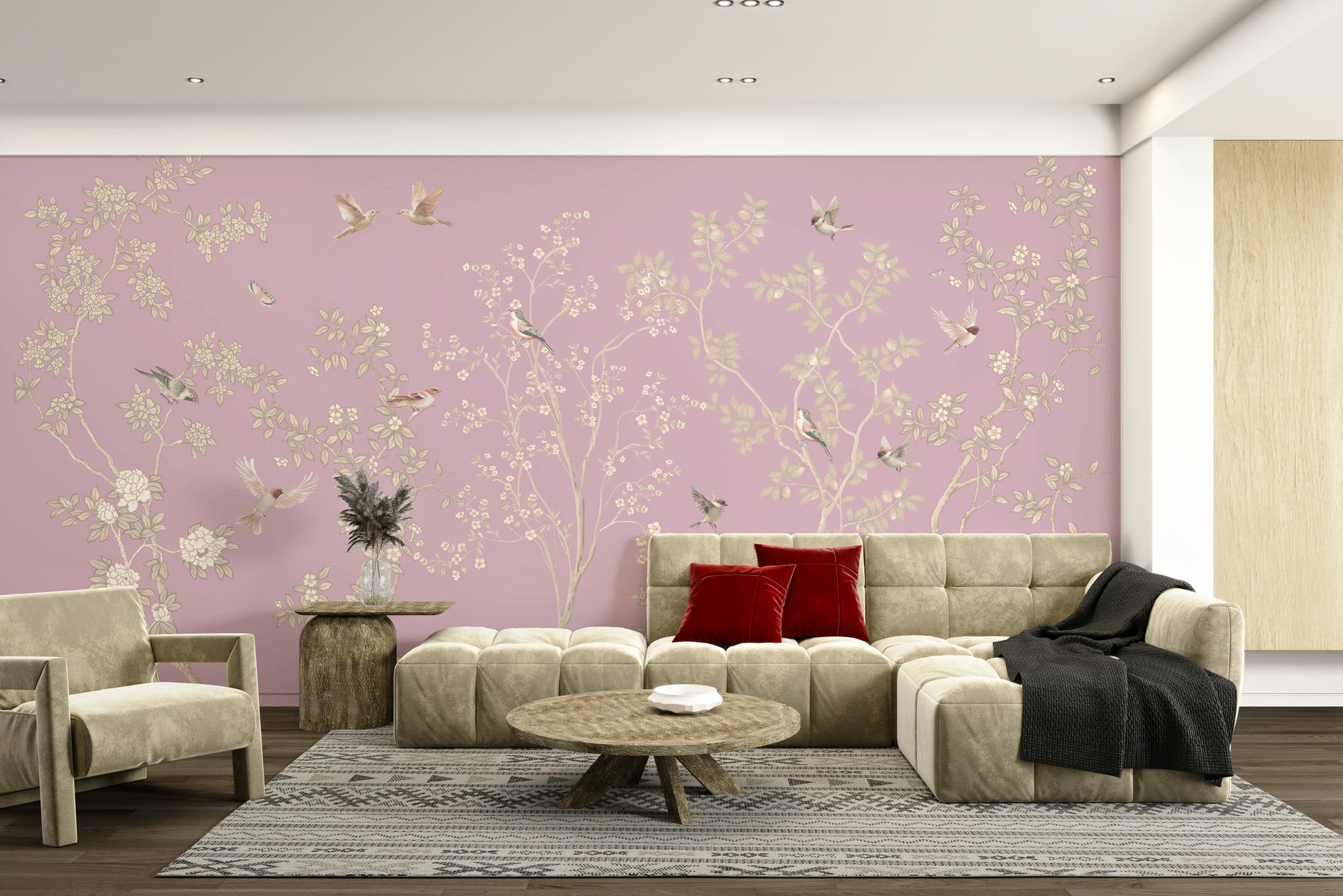 The colors of the flowers are soft and gentle, contrasting with the background.

