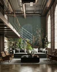 The design features delicate, quiet tree branches.

