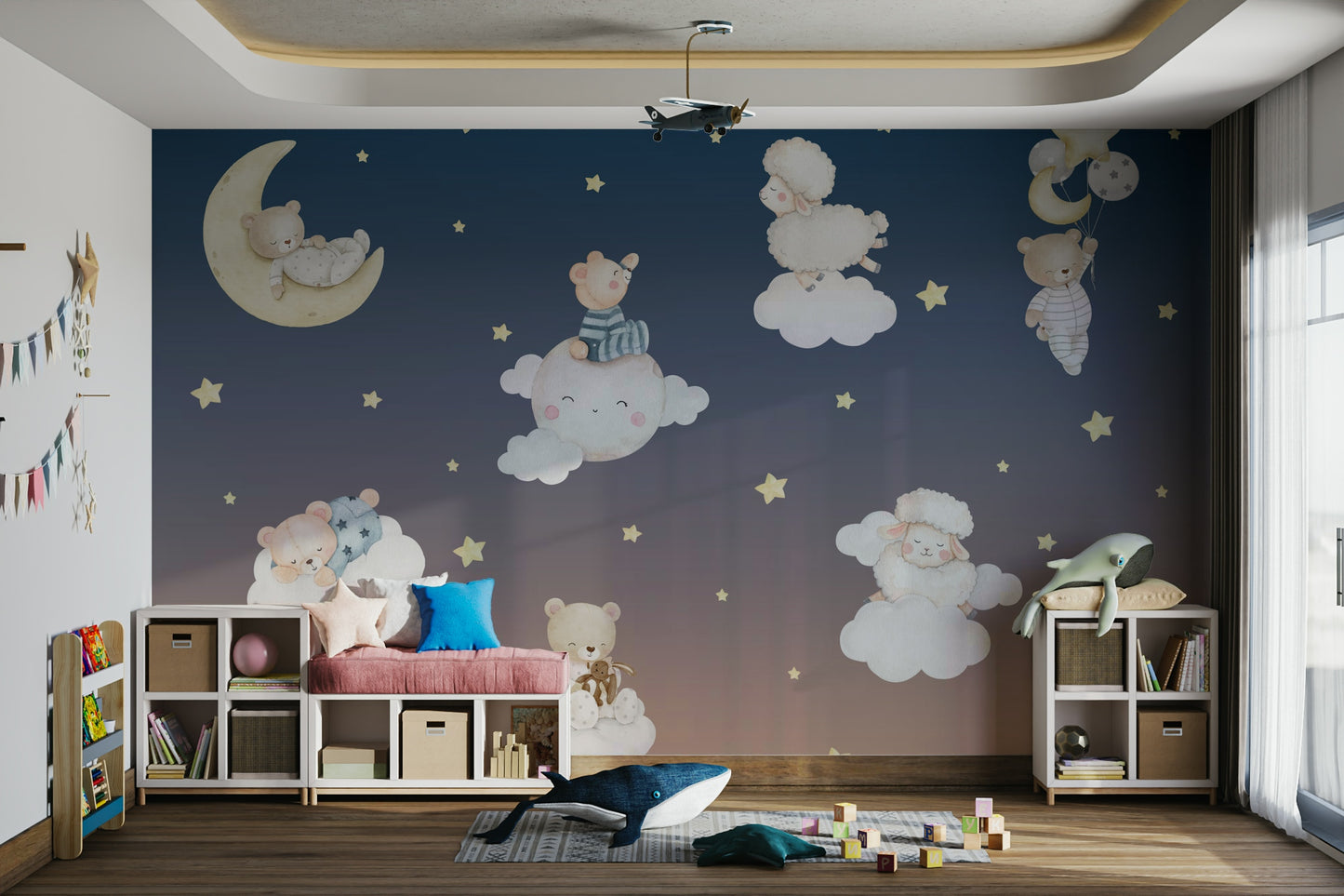 The image is suitable for a children's room or a nursery.

