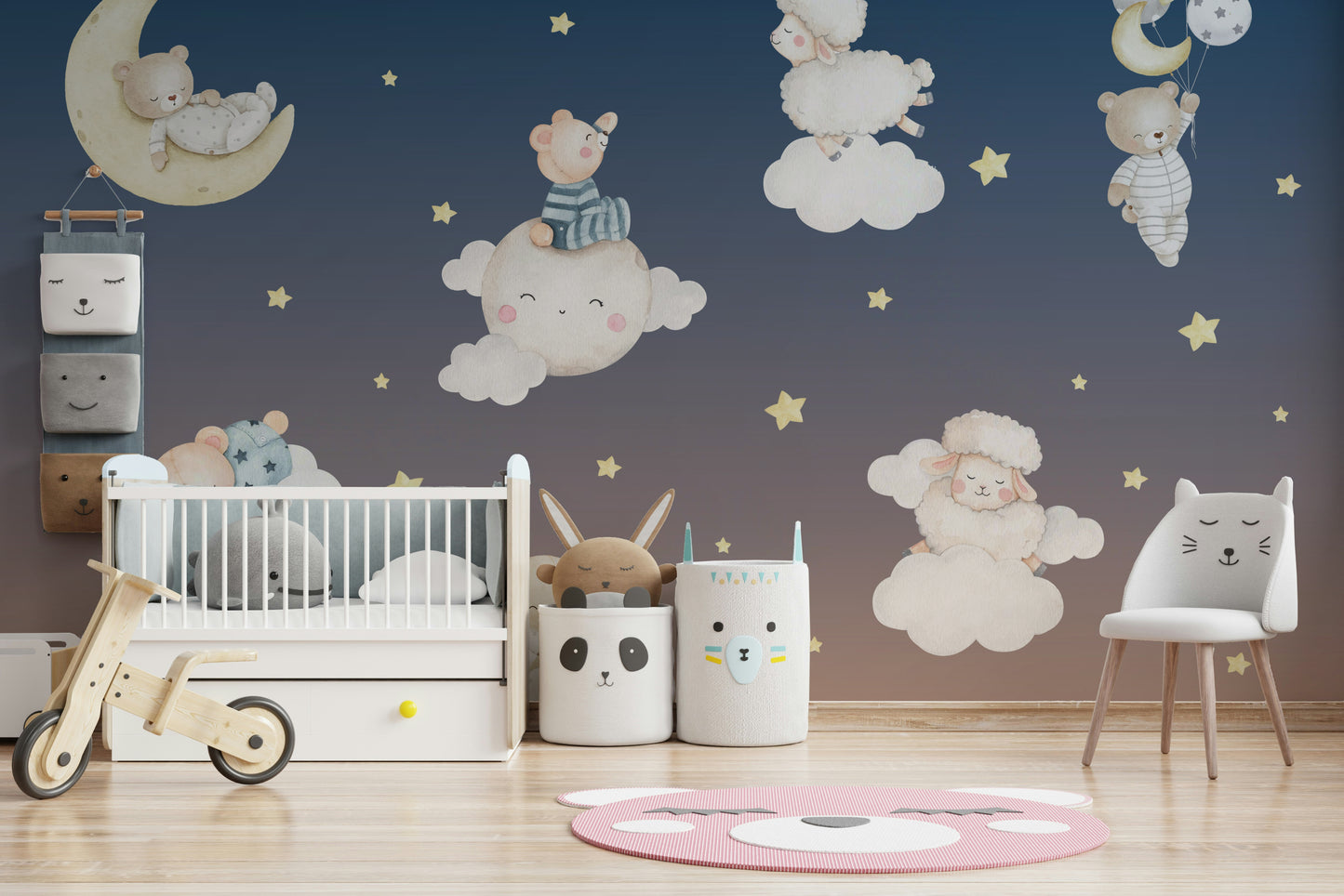 The design feels playful and gentle.

