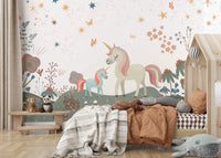 The colors are soft and gentle, with pale pastels and muted tones.

