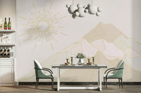 The colors are soft and gentle, with a golden hue, suggesting sunrise or sunset.

