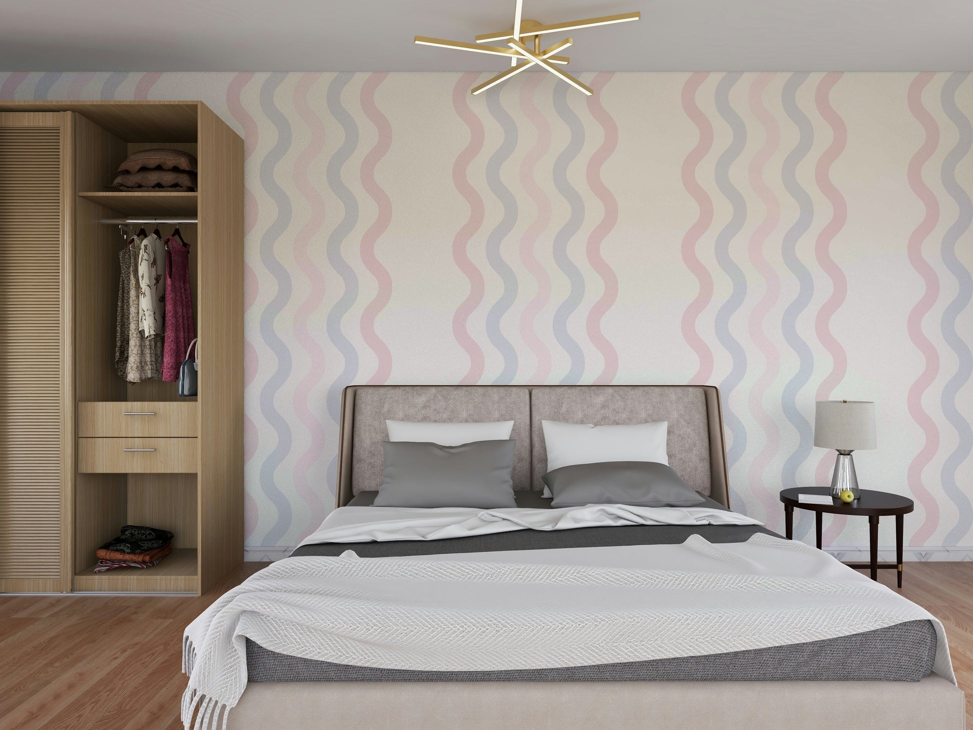 The composition is a harmonious, repeating pattern.

