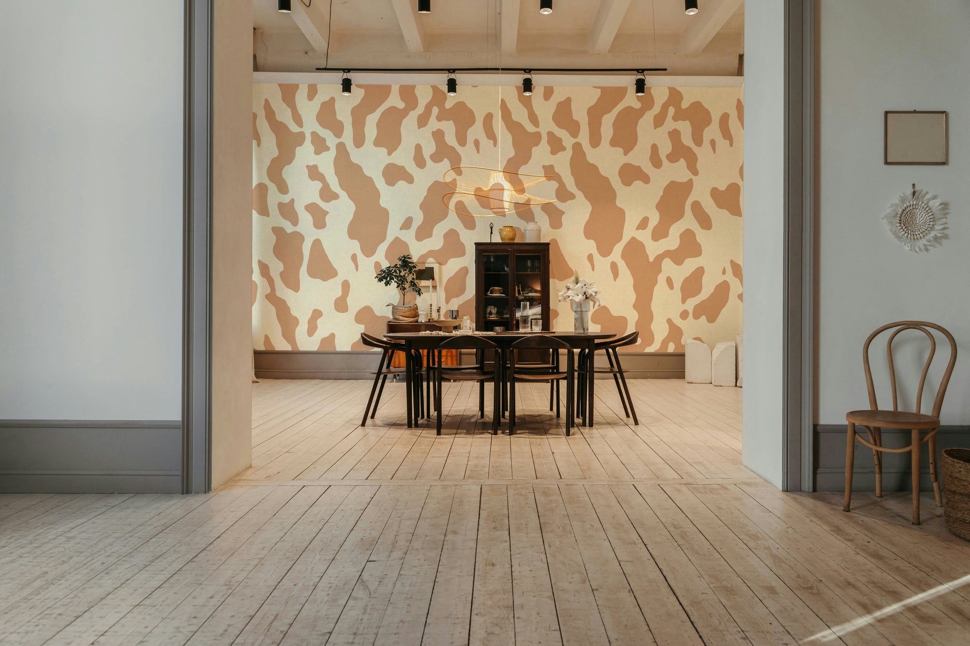 The composition is a repeating, subtle pattern.

