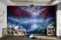 The design features a quiet lake surrounded by trees or a landscape.

