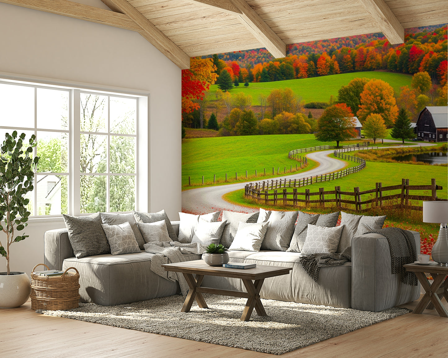 The colors are warm and soft, with orange, red, and yellow hues.

