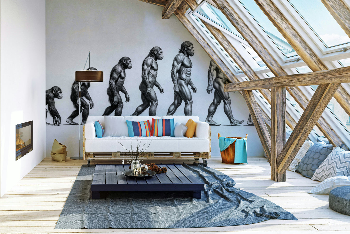 The colors are muted, possibly black and white or sepia.

